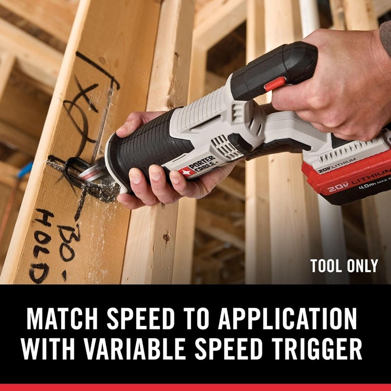 PORTER CABLE 20V MAX* Reciprocating Saw, Tool Only (PCC670B) - Image 5